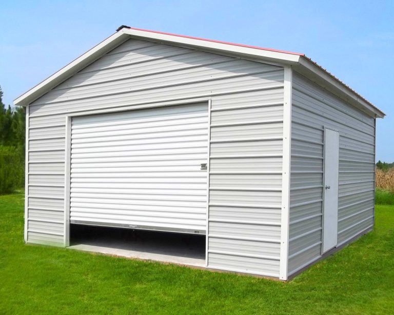 9012 - Single Roll Up Door Garage - Custom Structures Direct