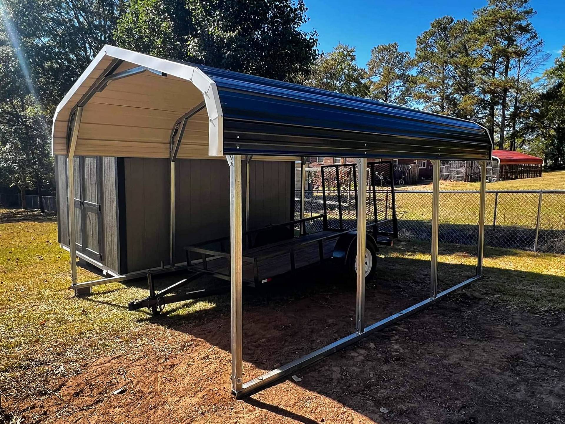 9045 - Traditional Roof Trailer Cover - Custom Structures Direct
