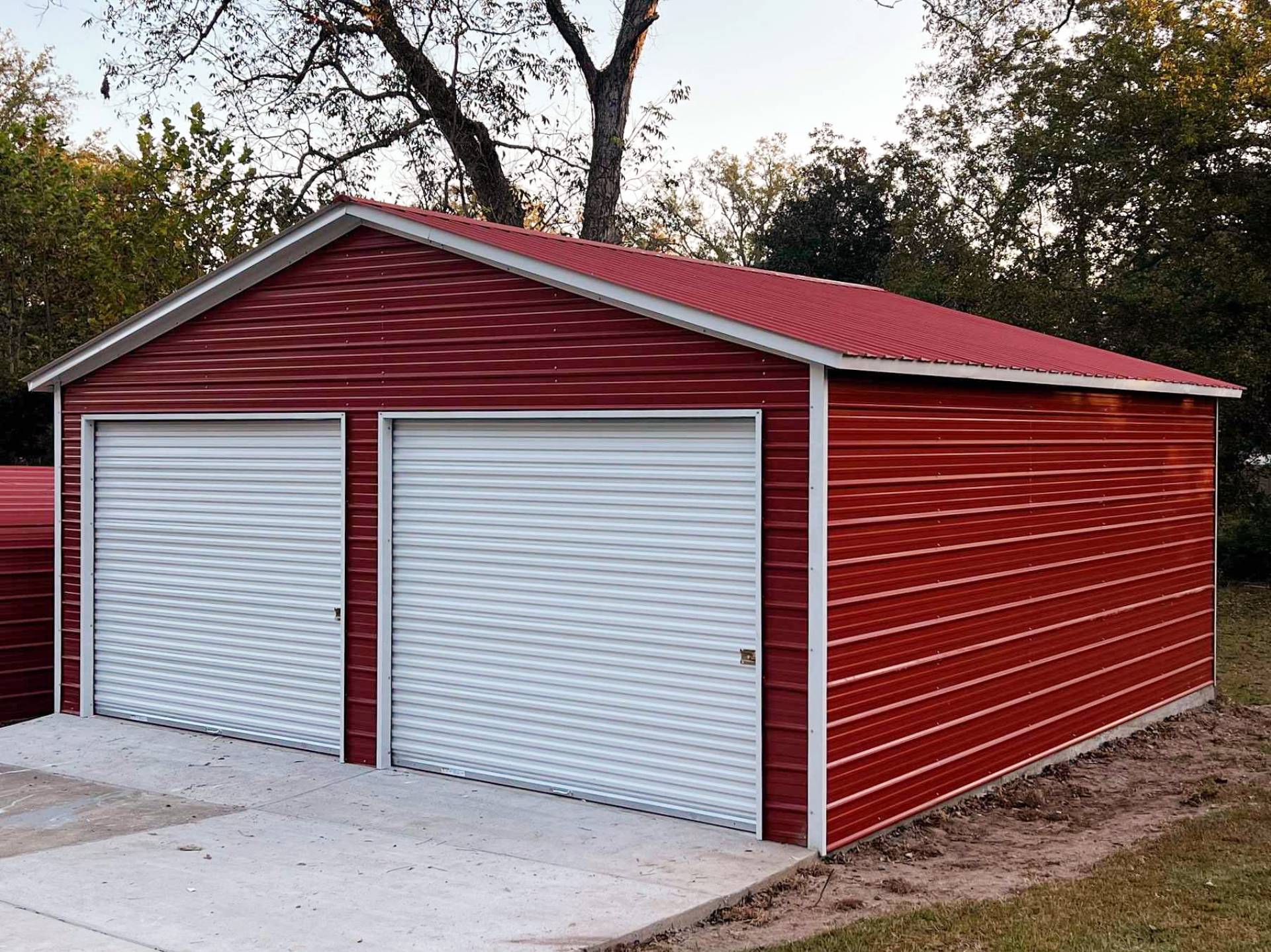 Classic Red Workshop Garage - 9073 - Custom Structures Direct
